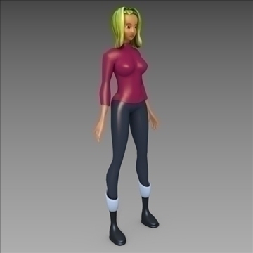 female toon character 3d model max fbx blend obj 111964