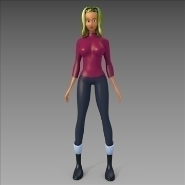 female toon character 3d model max fbx blend obj 111965