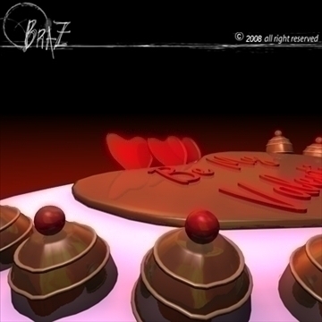 valentine cake 3d model 3ds dxf c4d obj 109525