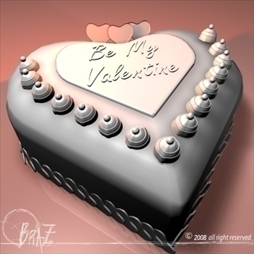valentine cake 3d model 3ds dxf c4d obj 109526