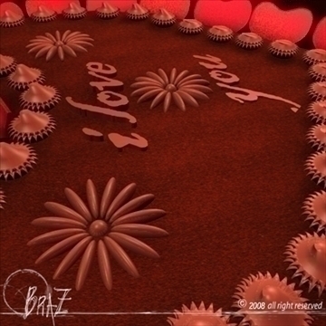 valentine chocolate cake 3d model 3ds dxf c4d obj 109517