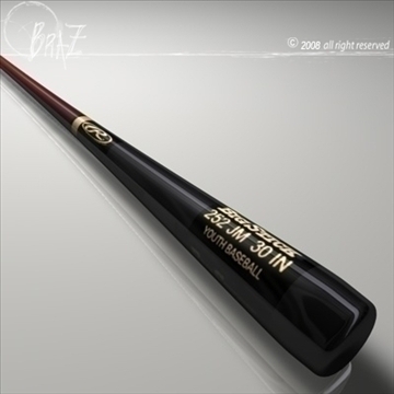 baseball bat 2 3d model 3ds dxf c4d obj 87817