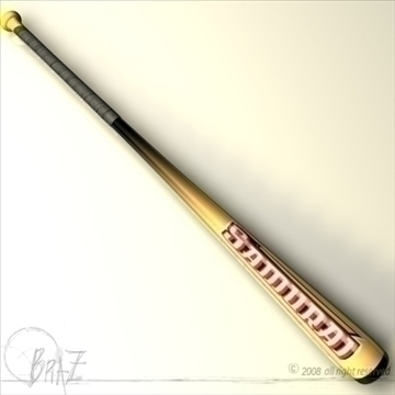 baseball bat 6 3d model 3ds dxf c4d obj 109500