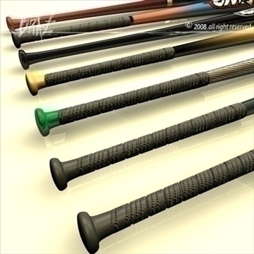 baseball bats collection 3d model 3ds dxf c4d obj 109497