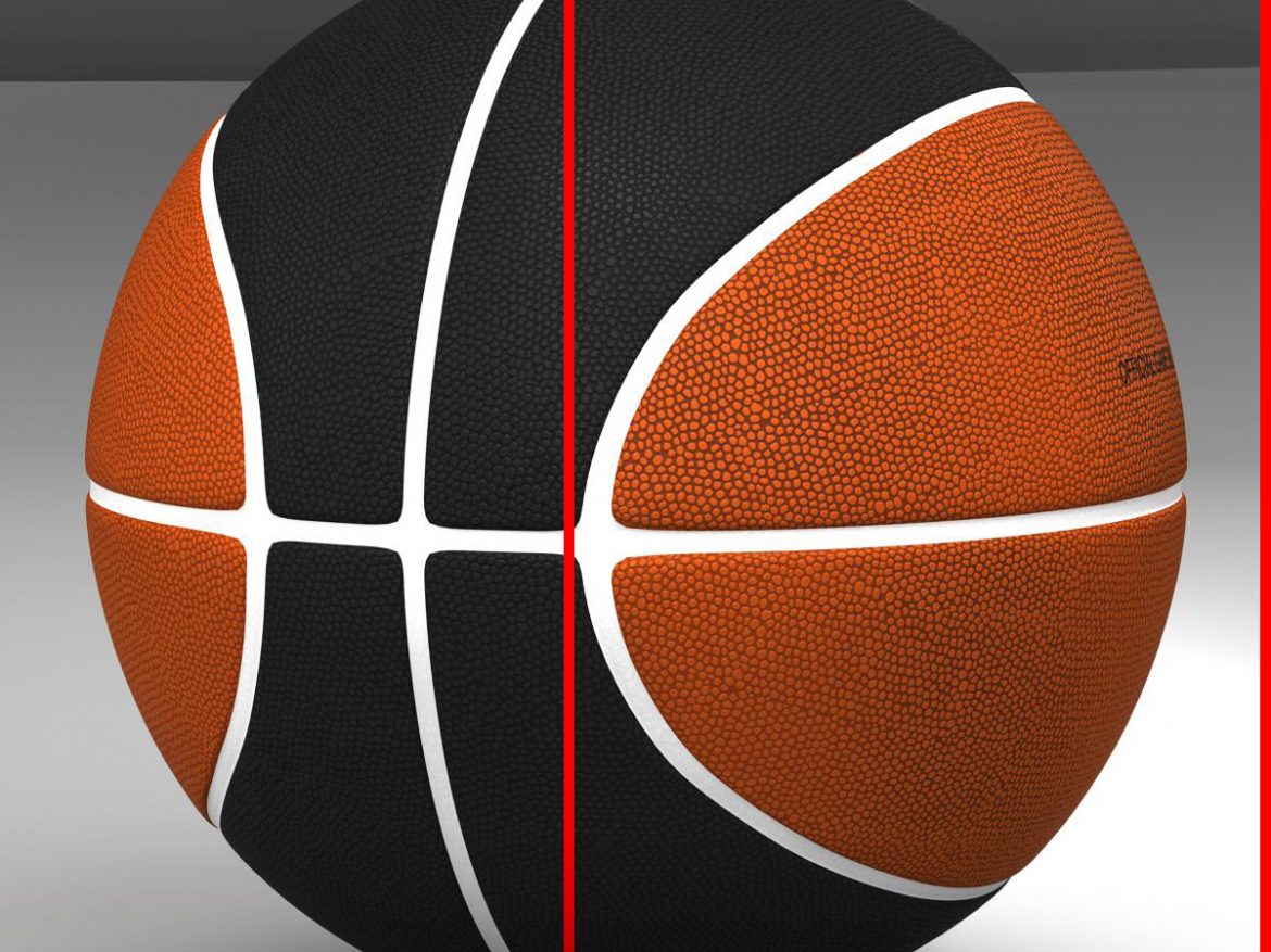 bicolor basketball ball 3d model 3ds max fbx c4d ma mb obj 164736