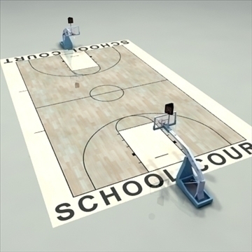 high school basketball court. 3d model 3ds max c4d ma mb other pz3 pp2 obj 94950