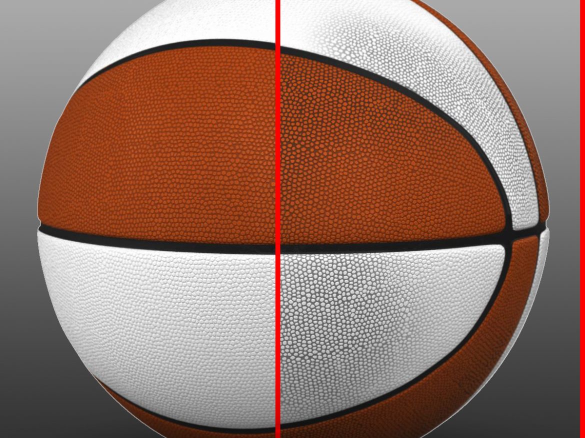 orange white basketball ball 3d model 3ds max fbx c4d ma mb obj 164941
