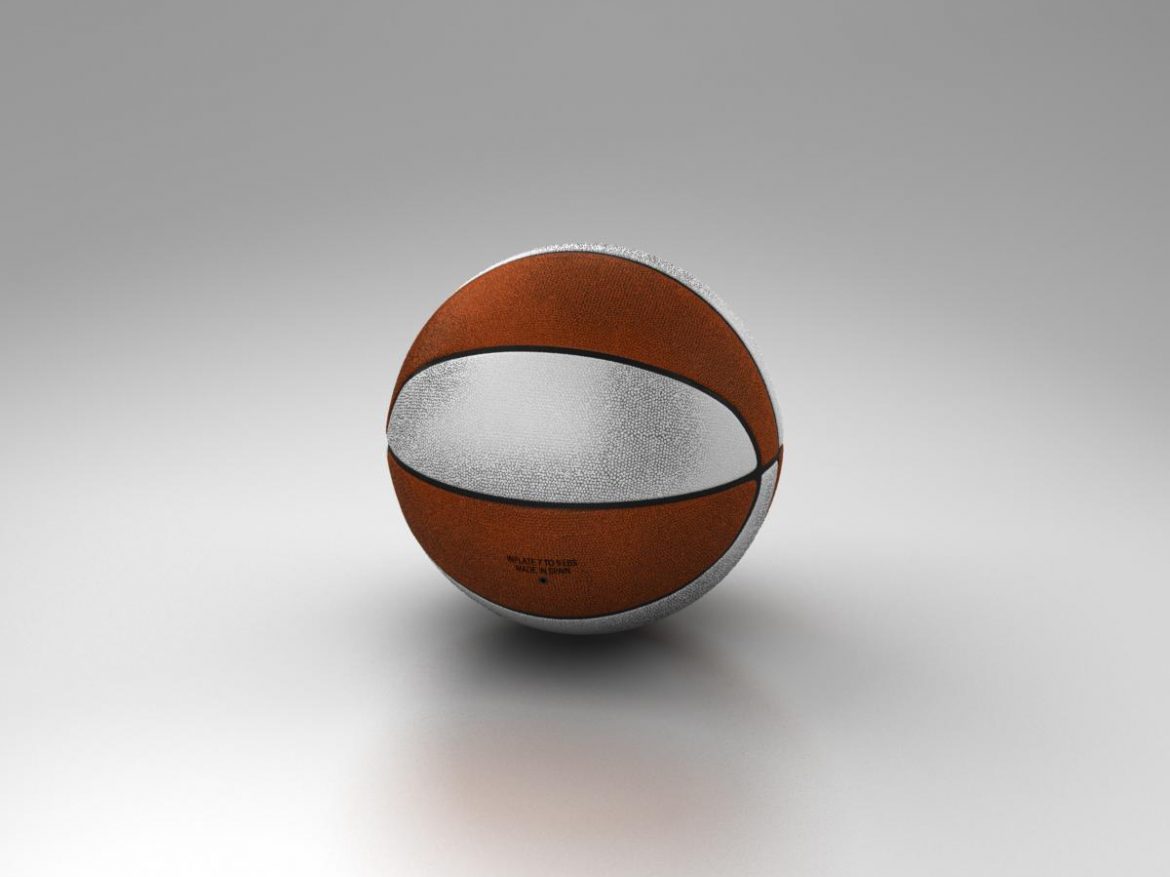 orange white basketball ball 3d model 3ds max fbx c4d ma mb obj 164948