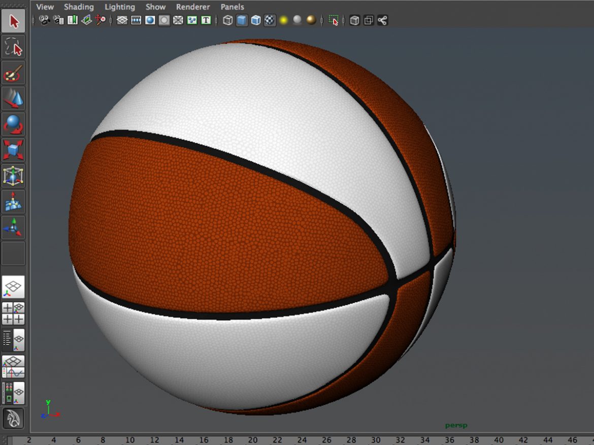 orange white basketball ball 3d model 3ds max fbx c4d ma mb obj 164950