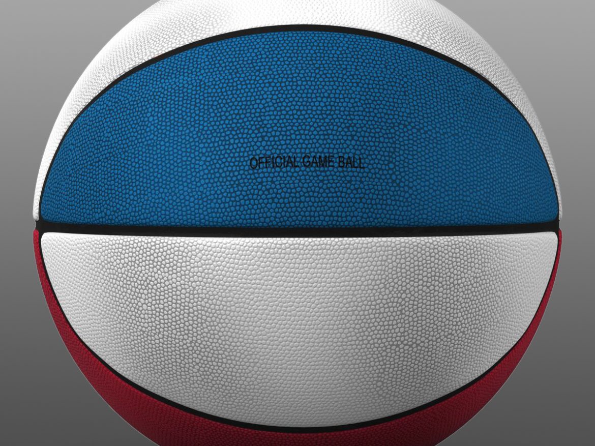 tricolor basketball ball 3d model 3ds max fbx c4d ma mb obj 164847