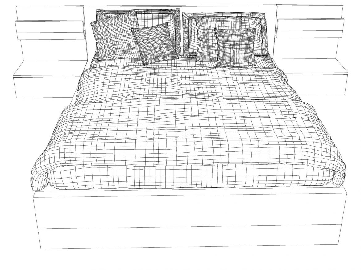 bed design 3d model 3ds max fbx ma mb obj 157304