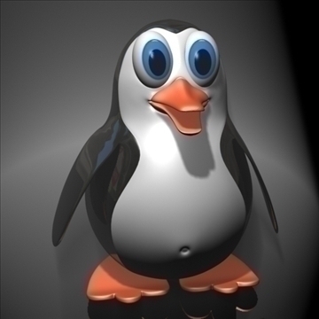 penguin cartoon rigged 3d model 3ds max fbx lwo obj 107837