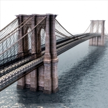 brooklyn bridge 3d model 3ds max lwo ma mb hrc xsi texture obj 110968