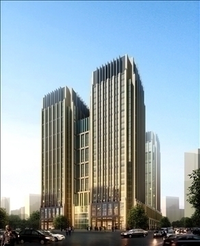 art deco business building 210 3d model 3ds max psd 92557