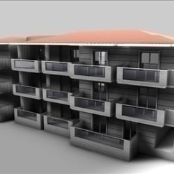 condominium building 3d model 3ds c4d texture 85082