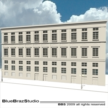 european building facade 2 3d model 3ds dxf c4d obj 98359
