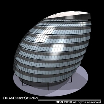 london city hall 3d model 3ds dxf c4d obj 102605