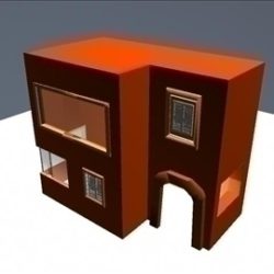 lowpoly orange house 3d model ma mb 109629