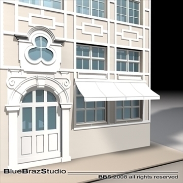 old style facade 3d model 3ds dxf c4d obj 109911