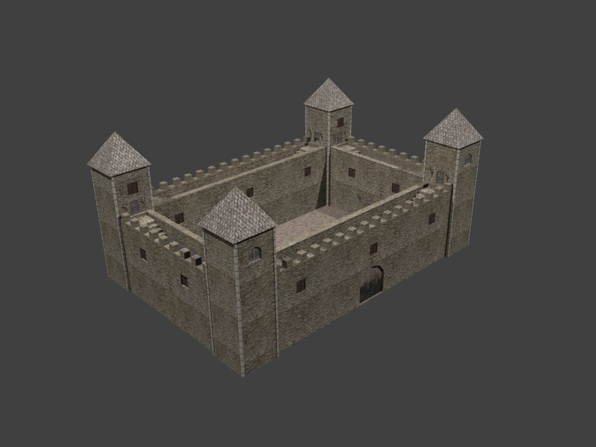 fortress low poly 3d model 3ds 164096