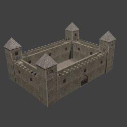 fortress low poly 3d model 3ds 164096