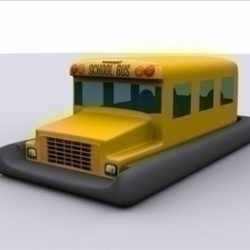 yellow school bus hover boat 3d model max 79366