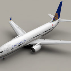 boeing 737-800 continental airlines 3d model 3ds max lwo obj 114025