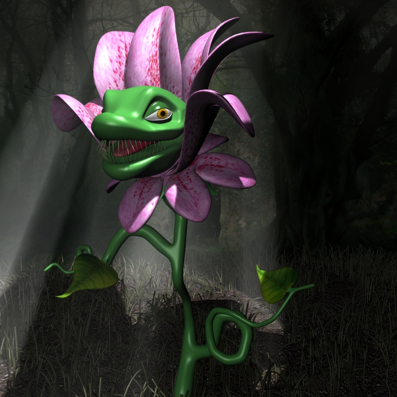 carnivorous plant character rigged 3d model 3ds max fbx lwo obj 121003