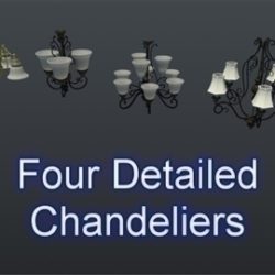 chandelier set 001 3d model 3ds max ma mb 102130