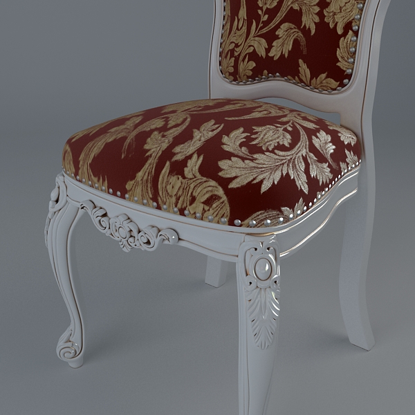 baroque style table and chairs 3d model 3ds max texture obj 120917
