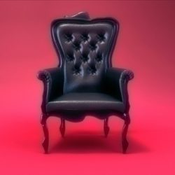 black armchair 3d model lwo 79347