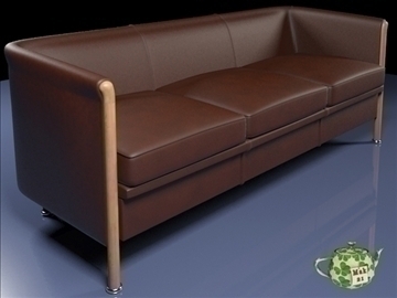 club sofa 3 p 2009 3d model 3ds max fbx obj 92277