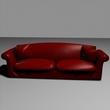 dark red leather sofa 3d model 3ds max 84476