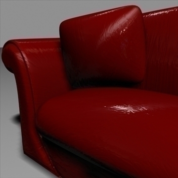 dark red leather sofa 3d model 3ds max 84478