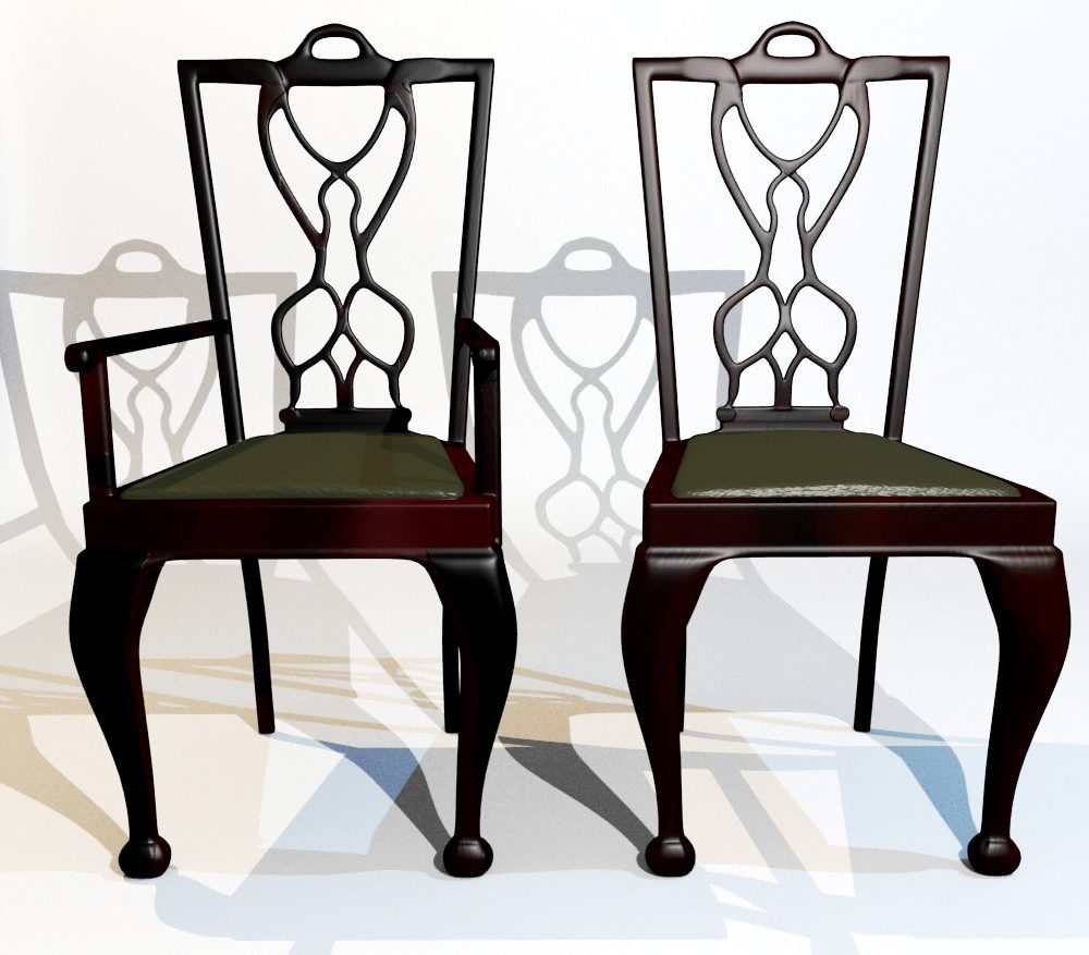 dining chair set 3d model fbx blend dae obj 118643