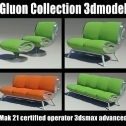 gluon sofa collection 3d model other 91236