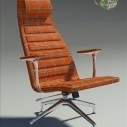 lotus orange fabric armchair 3d model 3ds max fbx obj 109876