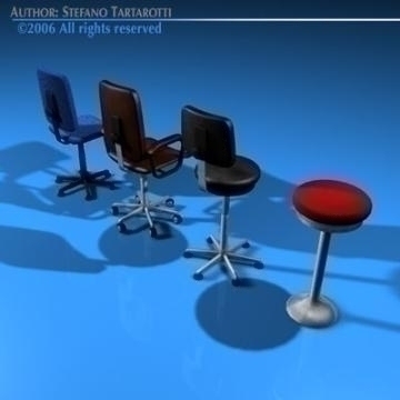 office chairs collection 3d model 3ds dxf c4d obj 78233