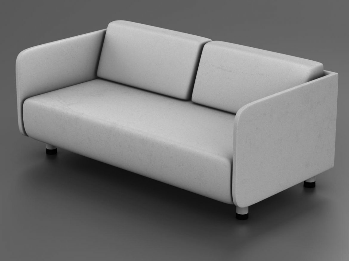 white couch 3d model 3ds max fbx c4d ma mb obj 162950