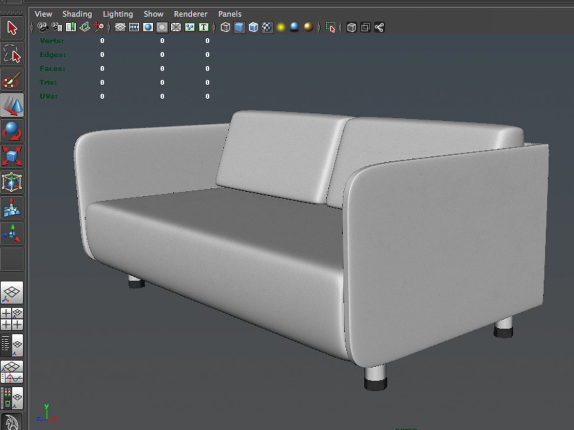 white couch 3d model 3ds max fbx c4d ma mb obj 162960