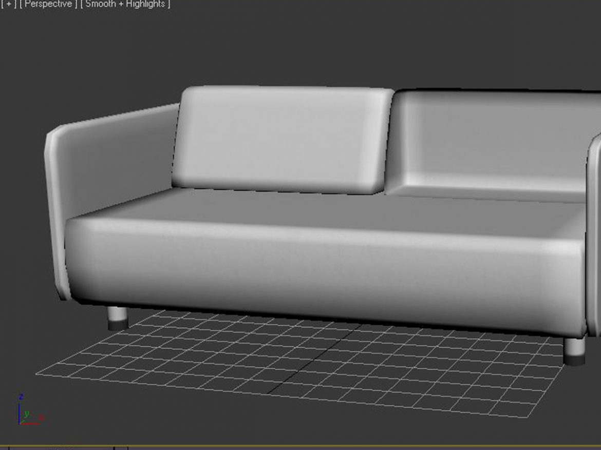 white couch 3d model 3ds max fbx c4d ma mb obj 162962