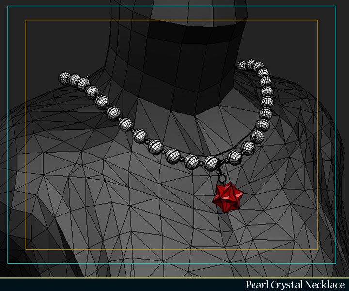 pearl crystal necklace 3d model 3ds max fbx obj 117830