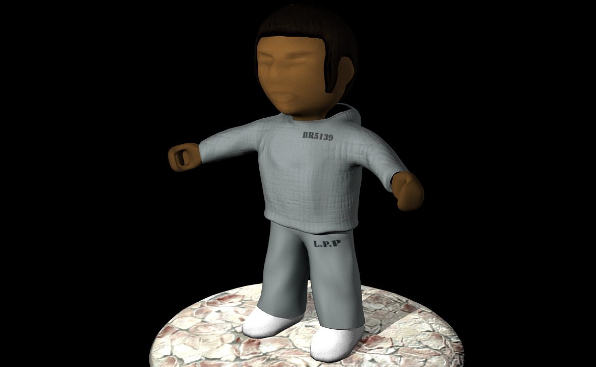 prison game character 3d model fbx ma mb texture obj 118870