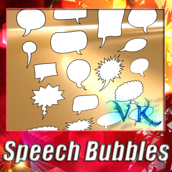 23 speech bubbles collection. 3d model 3ds max fbx obj 132123