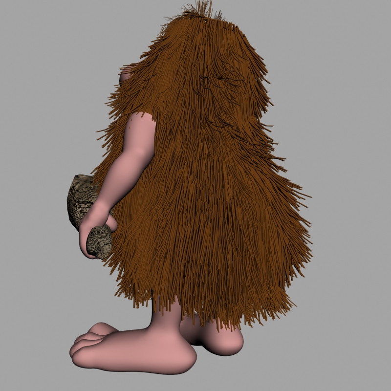 cartoon caveman character rigged 3d model max obj 148616