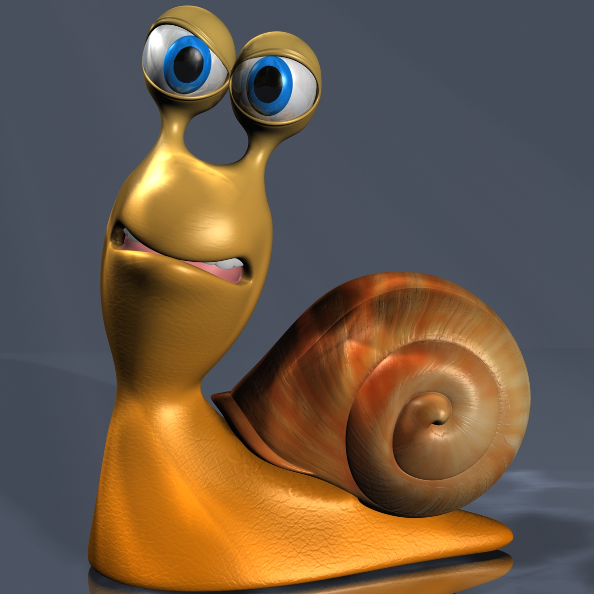 cartoon snail rigged 3d model 3ds max fbx  obj 160857
