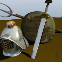 gladiator weapons – helmet sword shield 3d model blend 157800