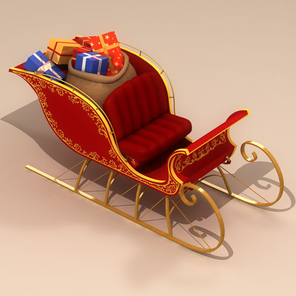 toon santa in sleigh with reindeer 3d model 3ds max dxf fbx c4d dae ma mb obj 121298