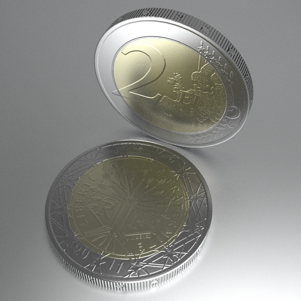 french euro coins 3d model 3ds fbx skp obj 120570