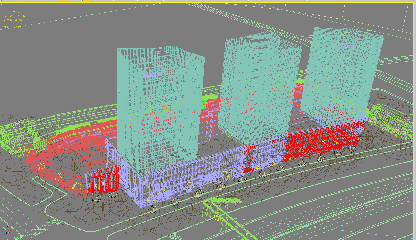 building 545 3d model max psd 126300